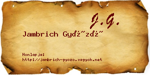Jambrich Győző névjegykártya